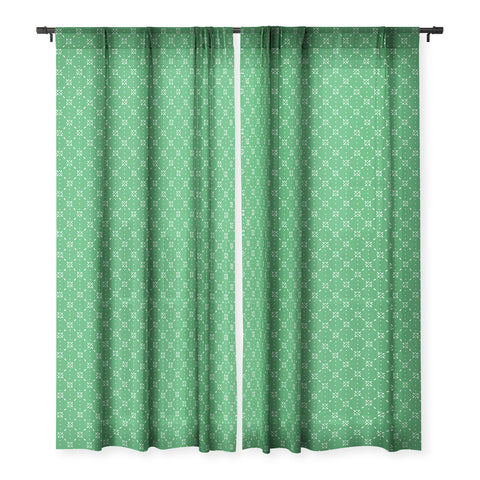 marufemia Christmas snowflake green Sheer Window Curtain