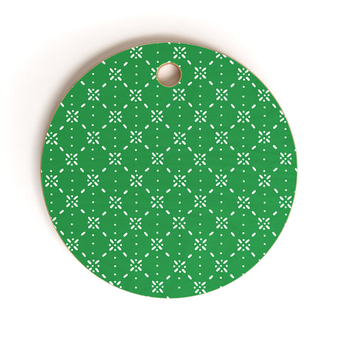 marufemia Christmas snowflake green Cutting Board Round
