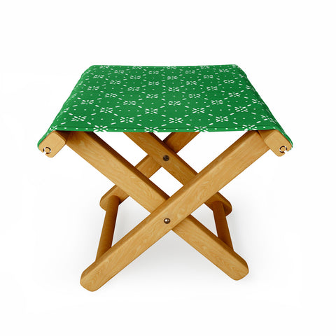marufemia Christmas snowflake green Folding Stool