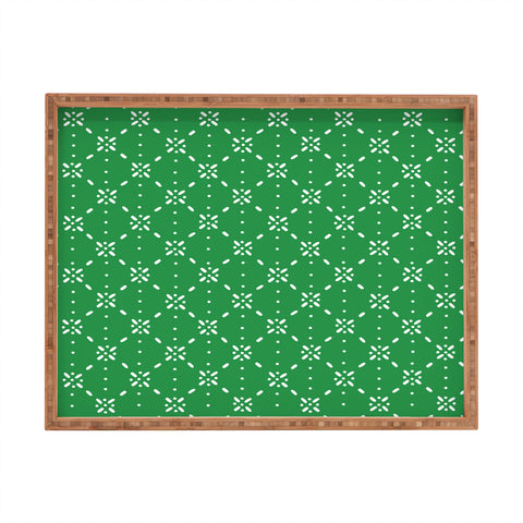 marufemia Christmas snowflake green Rectangular Tray