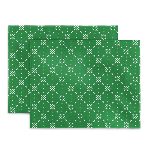 marufemia Christmas snowflake green Placemat