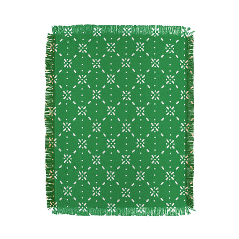 marufemia Christmas snowflake green Throw Blanket