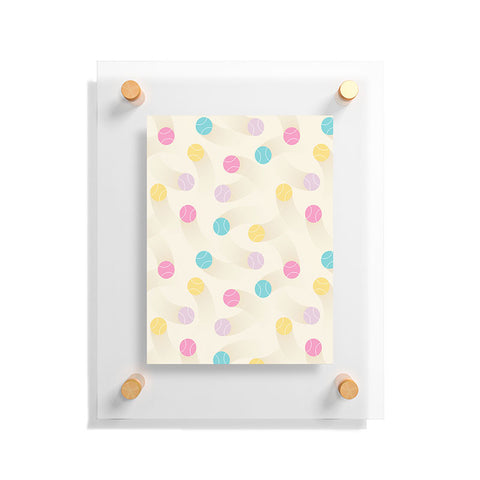 marufemia Colorful pastel tennis balls Floating Acrylic Print