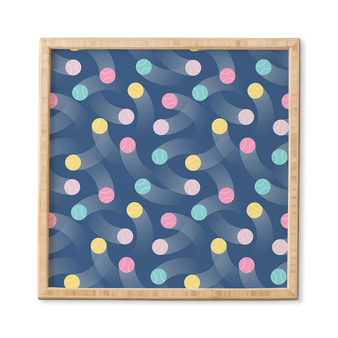 marufemia Colorful pastel tennis balls blue Framed Wall Art