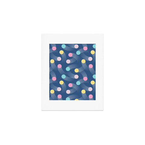 marufemia Colorful pastel tennis balls blue Art Print