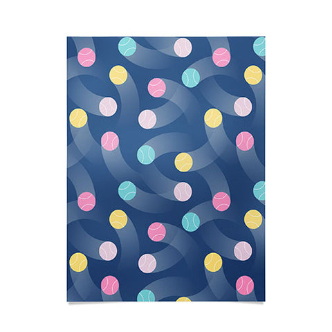 marufemia Colorful pastel tennis balls blue Poster