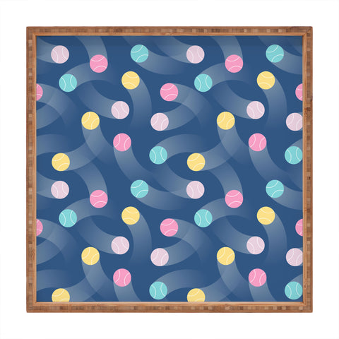 marufemia Colorful pastel tennis balls blue Square Tray