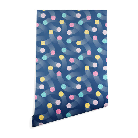 marufemia Colorful pastel tennis balls blue Wallpaper