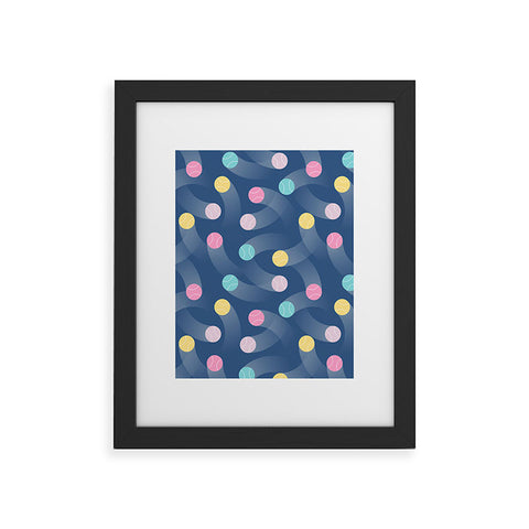 marufemia Colorful pastel tennis balls blue Framed Art Print