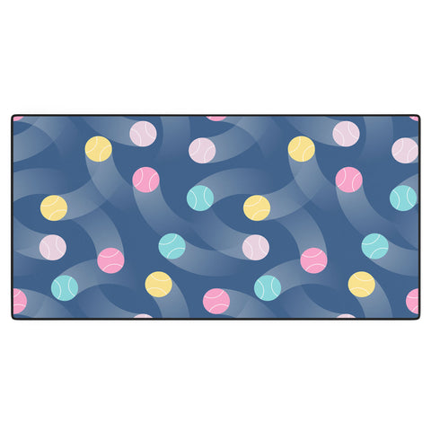 marufemia Colorful pastel tennis balls blue Desk Mat