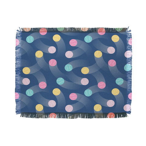 marufemia Colorful pastel tennis balls blue Throw Blanket