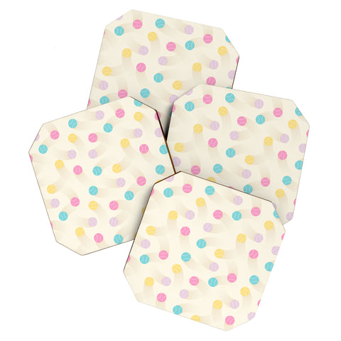 marufemia Colorful pastel tennis balls Coaster Set