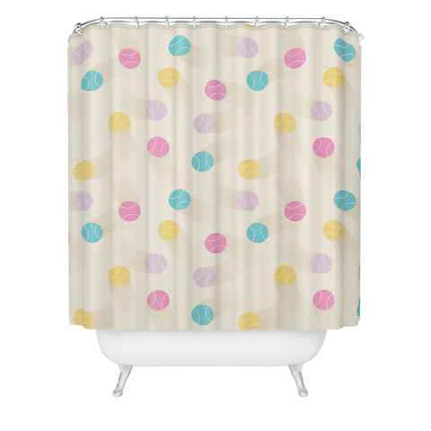 marufemia Colorful pastel tennis balls Shower Curtain
