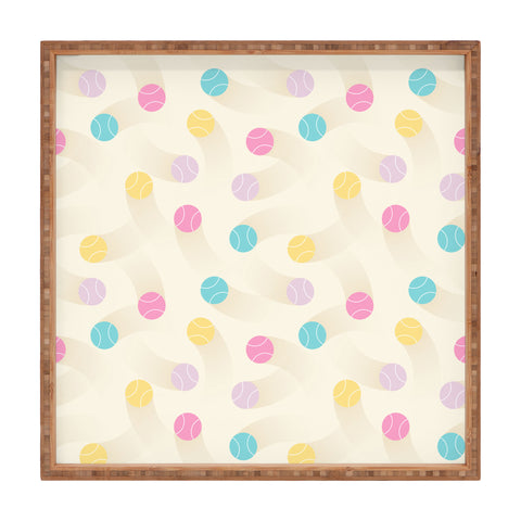 marufemia Colorful pastel tennis balls Square Tray