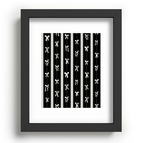 marufemia Coquette bows black and white Recessed Framing Rectangle