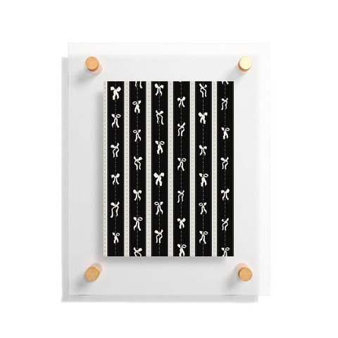 marufemia Coquette bows black and white Floating Acrylic Print