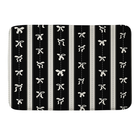 marufemia Coquette bows black and white Memory Foam Bath Mat