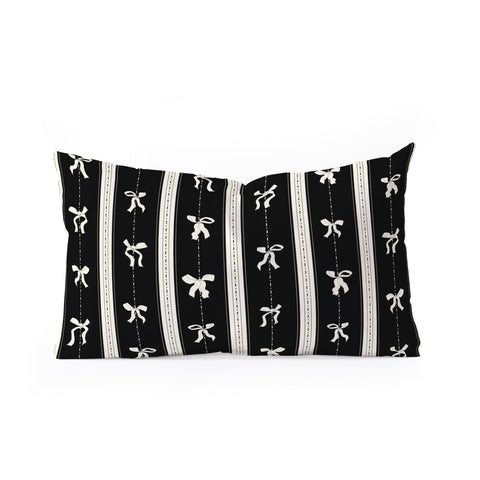 marufemia Coquette bows black and white Oblong Throw Pillow