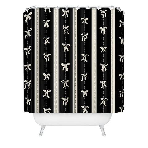 marufemia Coquette bows black and white Shower Curtain