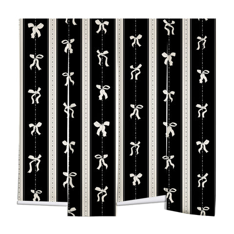 marufemia Coquette bows black and white Wall Mural