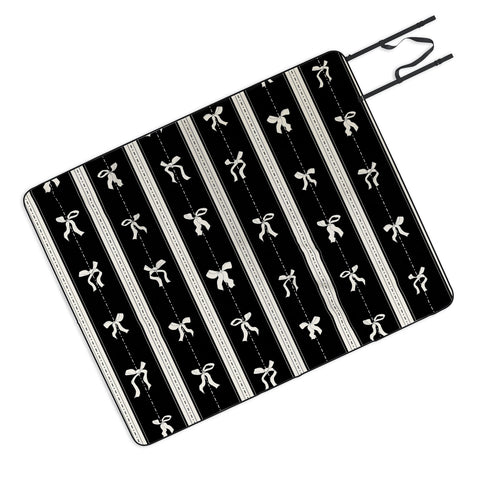 marufemia Coquette bows black and white Picnic Blanket