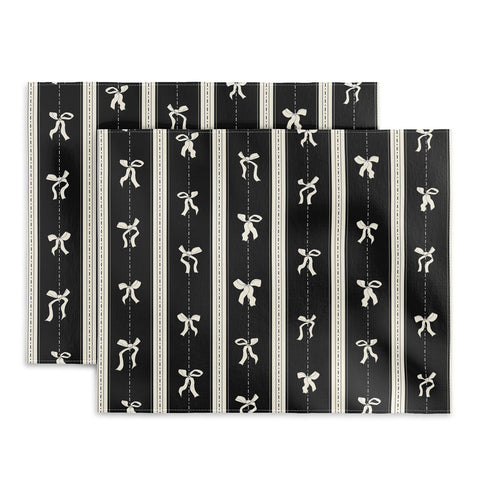 marufemia Coquette bows black and white Placemat