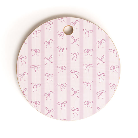 marufemia Coquette pink bows Cutting Board Round