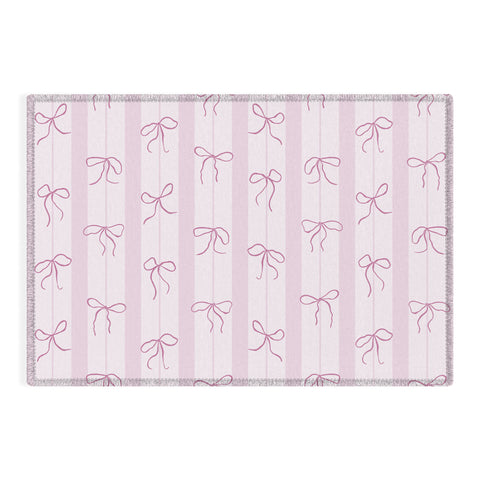 marufemia Coquette pink bows Outdoor Rug