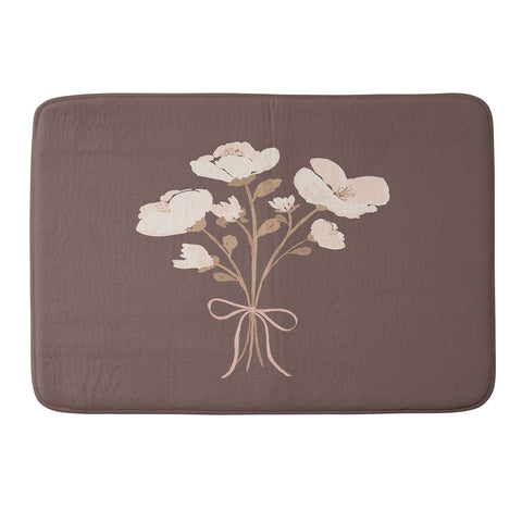 marufemia Delicate bouquet of flowers wi Memory Foam Bath Mat