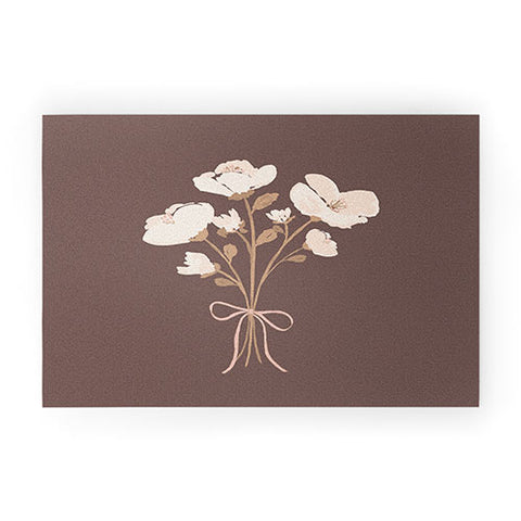 marufemia Delicate bouquet of flowers wi Welcome Mat