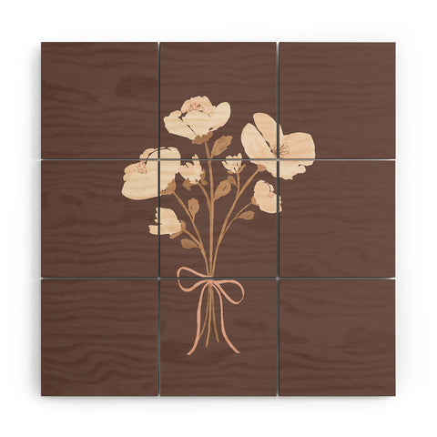 marufemia Delicate bouquet of flowers wi Wood Wall Mural