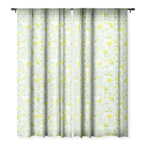 marufemia Green safari Sheer Window Curtain