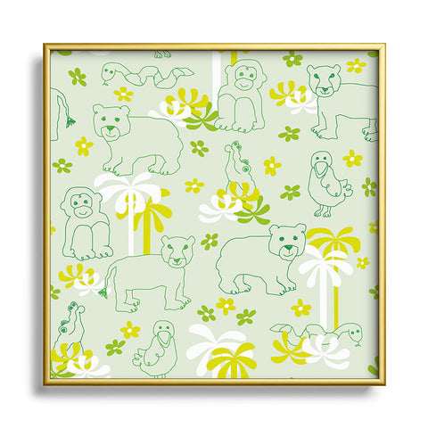 marufemia Green safari Square Metal Framed Art Print