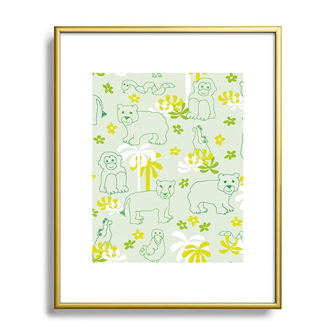 marufemia Green safari Metal Framed Art Print