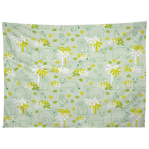 marufemia Green safari Tapestry