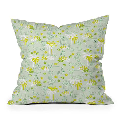 marufemia Green safari Throw Pillow
