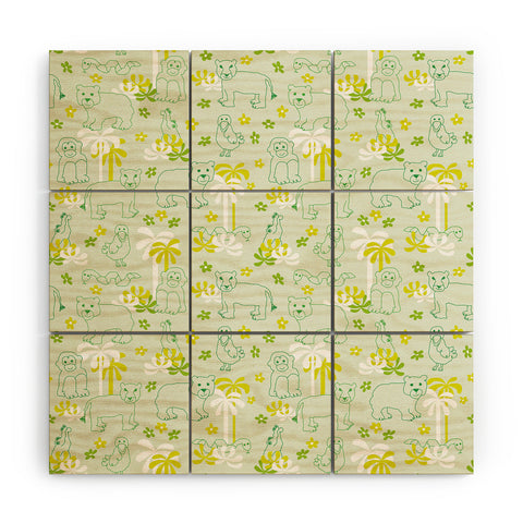 marufemia Green safari Wood Wall Mural