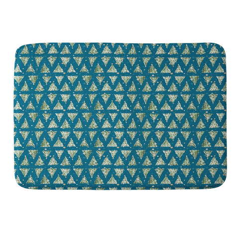 marufemia Holiday christmas tree over blue Memory Foam Bath Mat