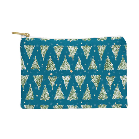 marufemia Holiday christmas tree over blue Pouch