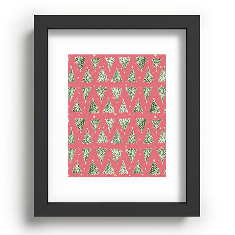 marufemia Holiday christmas tree over pink Recessed Framing Rectangle