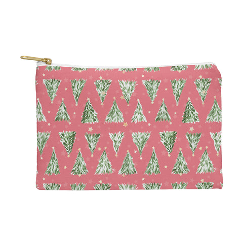 marufemia Holiday christmas tree over pink Pouch