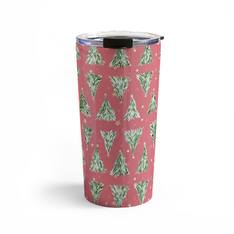 marufemia Holiday christmas tree over pink Travel Mug