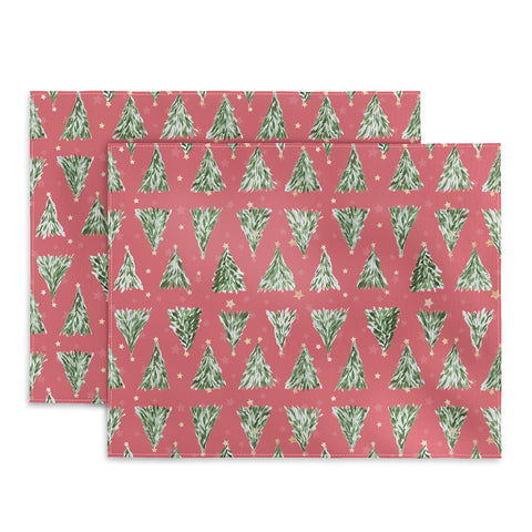 marufemia Holiday christmas tree over pink Placemat