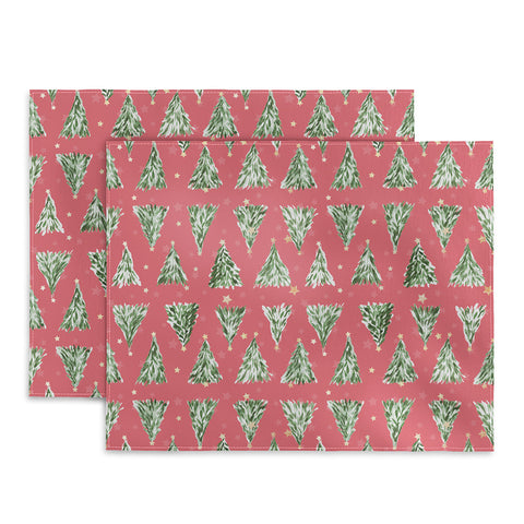 marufemia Holiday christmas tree over pink Placemat