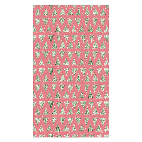marufemia Holiday christmas tree over pink Tablecloth