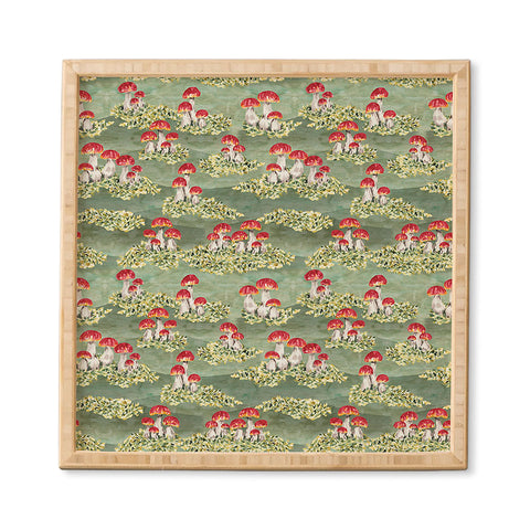 marufemia Mosses and mushroom Mosaic Framed Wall Art
