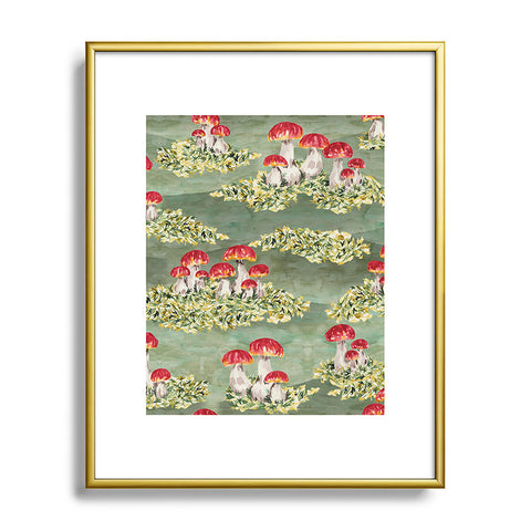 marufemia Mosses and mushroom Mosaic Metal Framed Art Print
