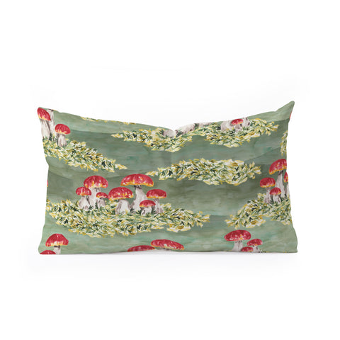 marufemia Mosses and mushroom Mosaic Oblong Throw Pillow