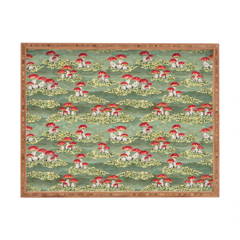 marufemia Mosses and mushroom Mosaic Rectangular Tray