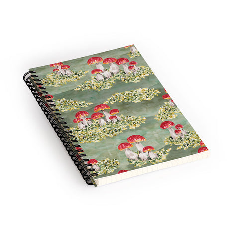 marufemia Mosses and mushroom Mosaic Spiral Notebook